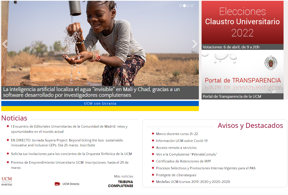 Distribución noticias portada