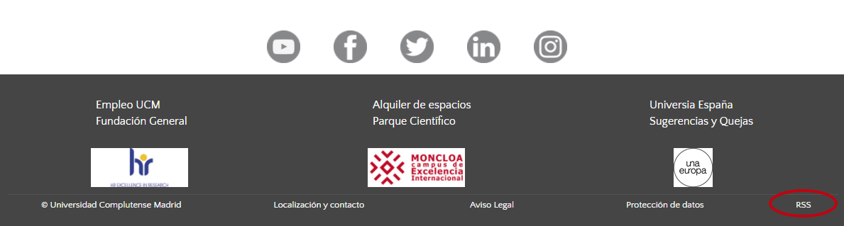 RSS pie de portada UCM