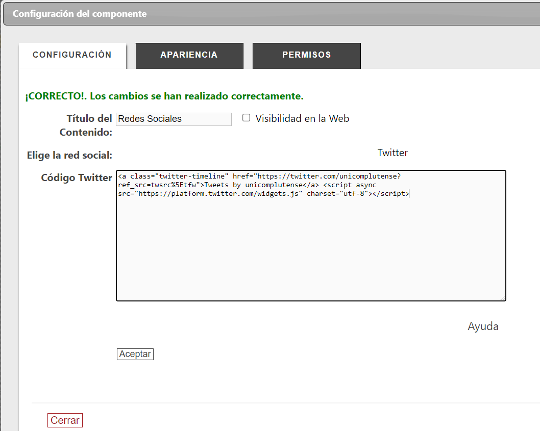 Código Twitter