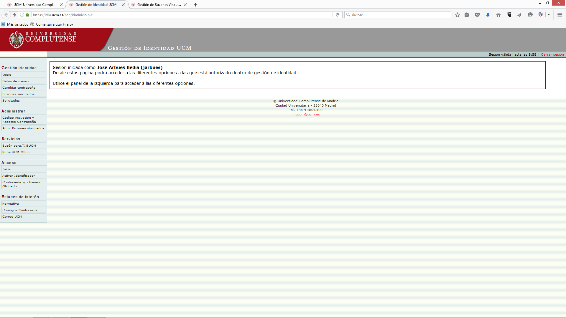 Pantalla 1 Buzones Vinculado